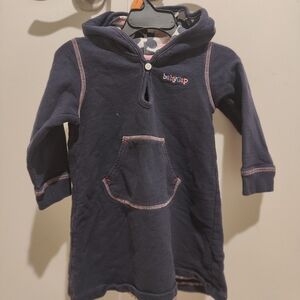 GAP Dark Blue Kids Hoodie with Pink Stitching